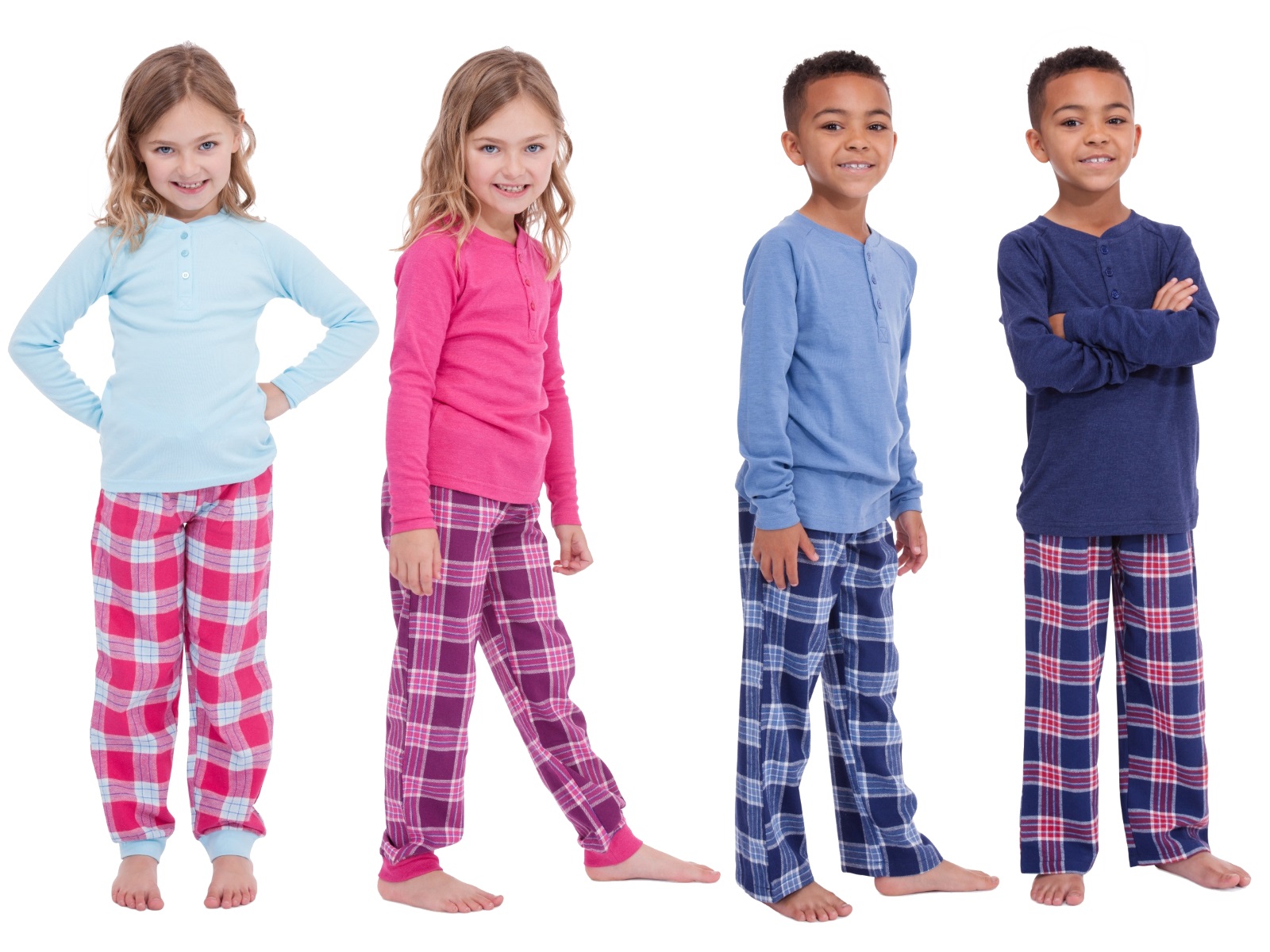 Kids Girls Boys Long Pyjamas 2 Piece Set Pjs Pj's Childrens Size UK 4